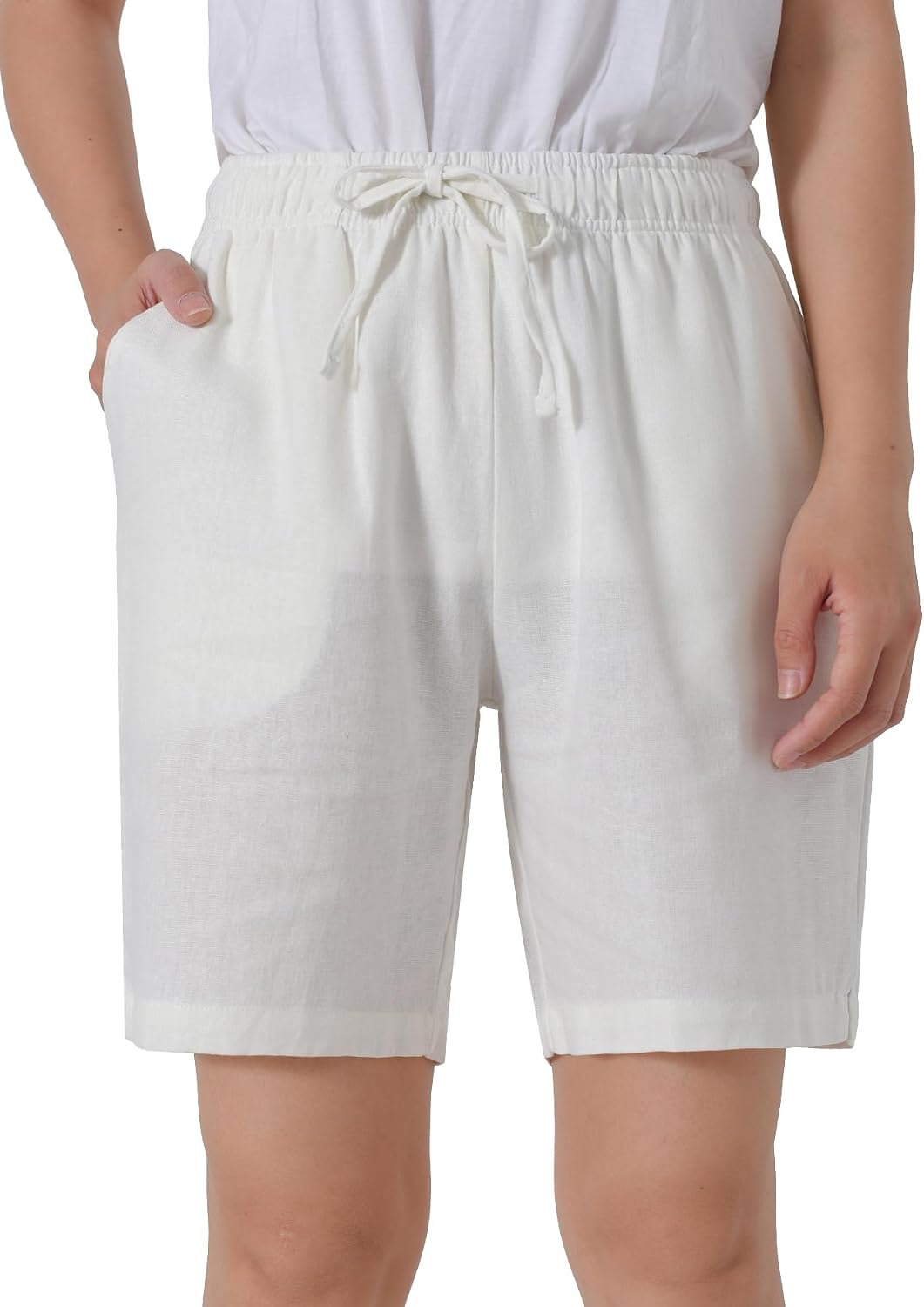Weintee Women's Petite Linen Shorts for Casual Summer
