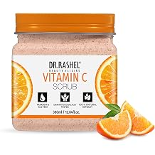 DR.RASHEL Exfoliator For Face & Body Vitamin C Scrub, 380 ML | All Skin |Deep Exfoliation | Dead Skin Remover| Tan Removal | Blackhead Remover