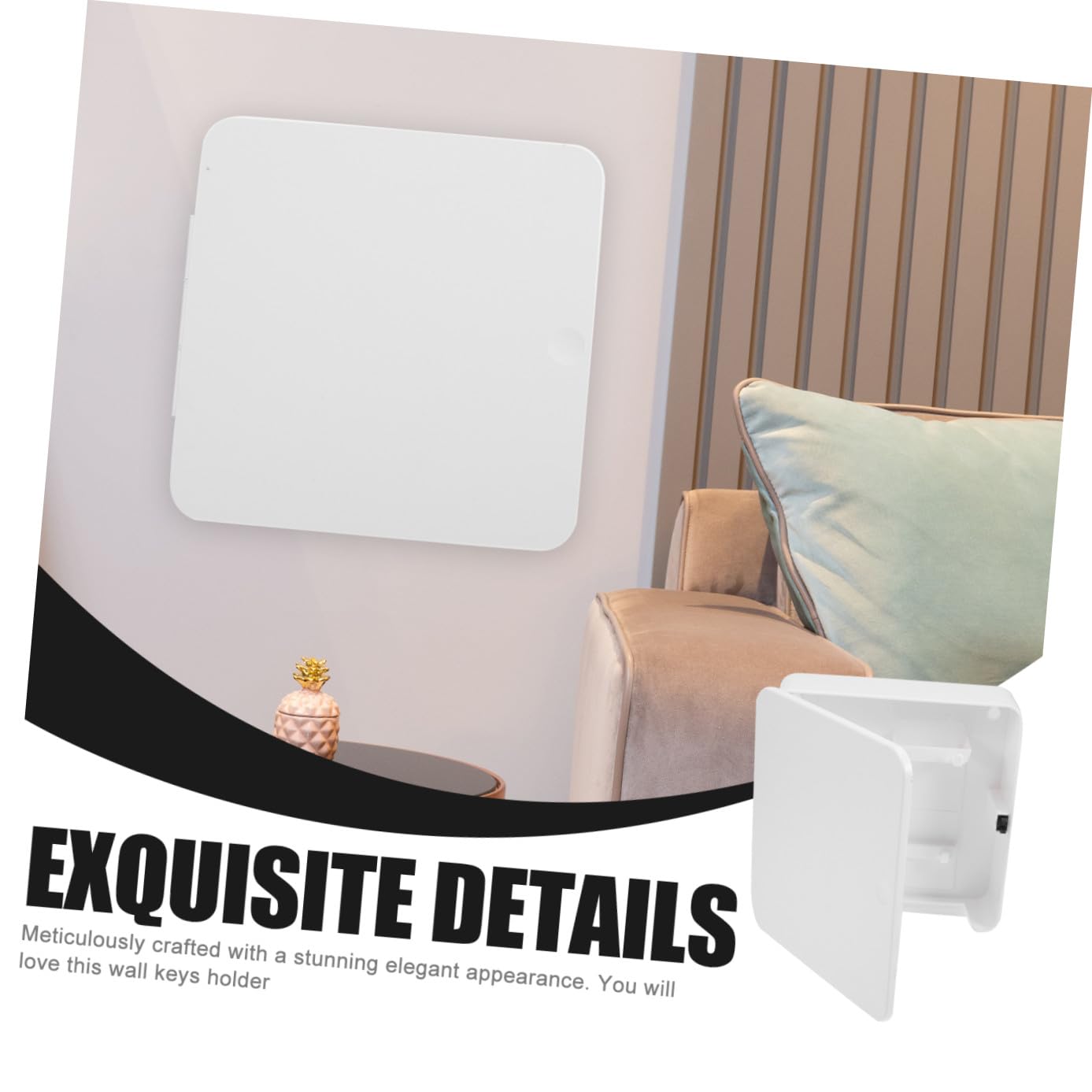 DECHOUS Portachiavi da Parete Magnetico Bianco in Plastico per Casa | Vano per Lettere, Fissaggio senza Fori, Stile Moderno e Aspetto Elegante, Uso in Fioreria e Libreria