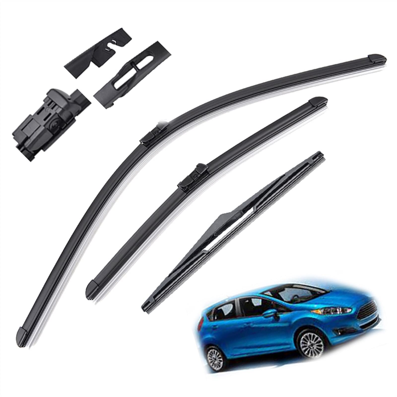 Auto Tergicristallo 26 "15" 12 "Spazzole Tergicristallo Parabrezza Auto Anteriore Lunotto Posteriore Tergicristallo Per Ford Per Fiesta MK6 2008-2012 2013 2014 2015 2016 (Color : Left Hand Drive)