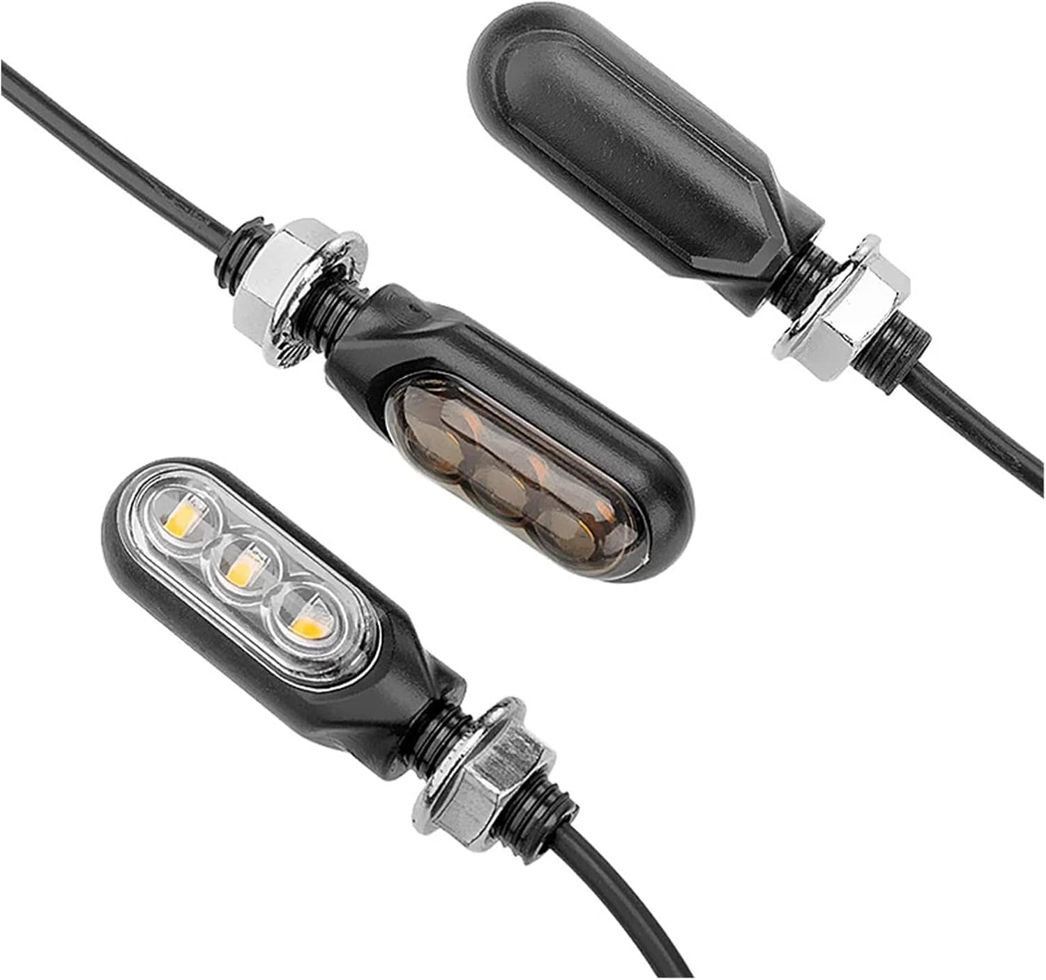 Generic Mini uniwersalne wskaźniki Dla Honda Motocykl Mini Led Lampy 12 V 10 mm Bursztynowe światło Sekwencyjna Lampa Sygnalizacyjna Płynąca Woda 3LED Lampa Moto