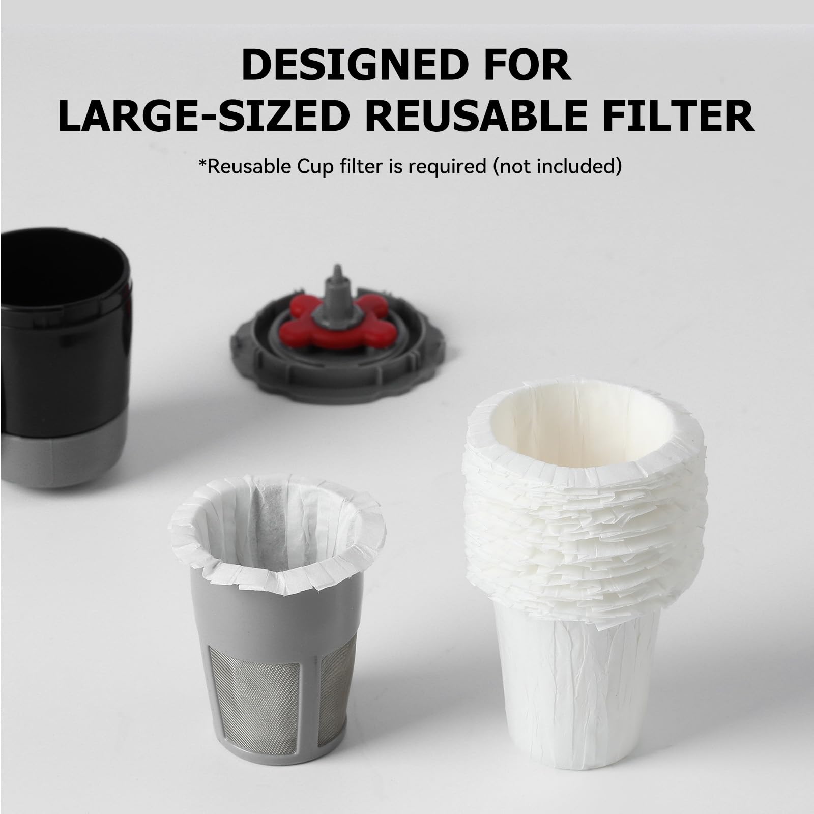 Fanativita Filtros de café desechables para tazas de filtro reutilizables K-Carafe para Keurig (blanco, 100 unidades)