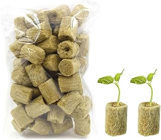 Hydroponic Rockwool Grow Cubes Nahtlose Umpflanzungsblöcke für Samenstarten und Klonen mit Indoor Grow Media Seed Starter Kit für Tomaten, Paprika und Gurken