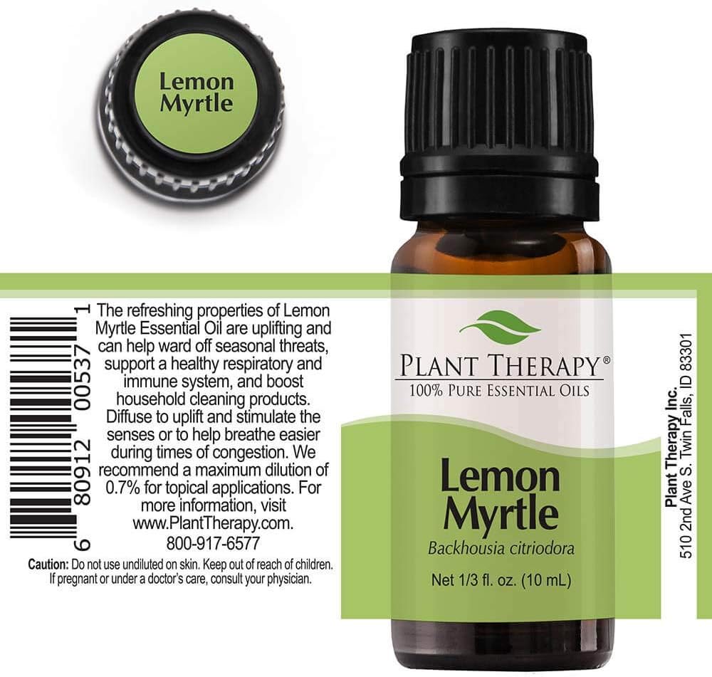 Plant Therapy Lemon Myrtle Essential Oil 10 mL (1/3 oz) 100% Pure, Undiluted, Therapeutic Grade