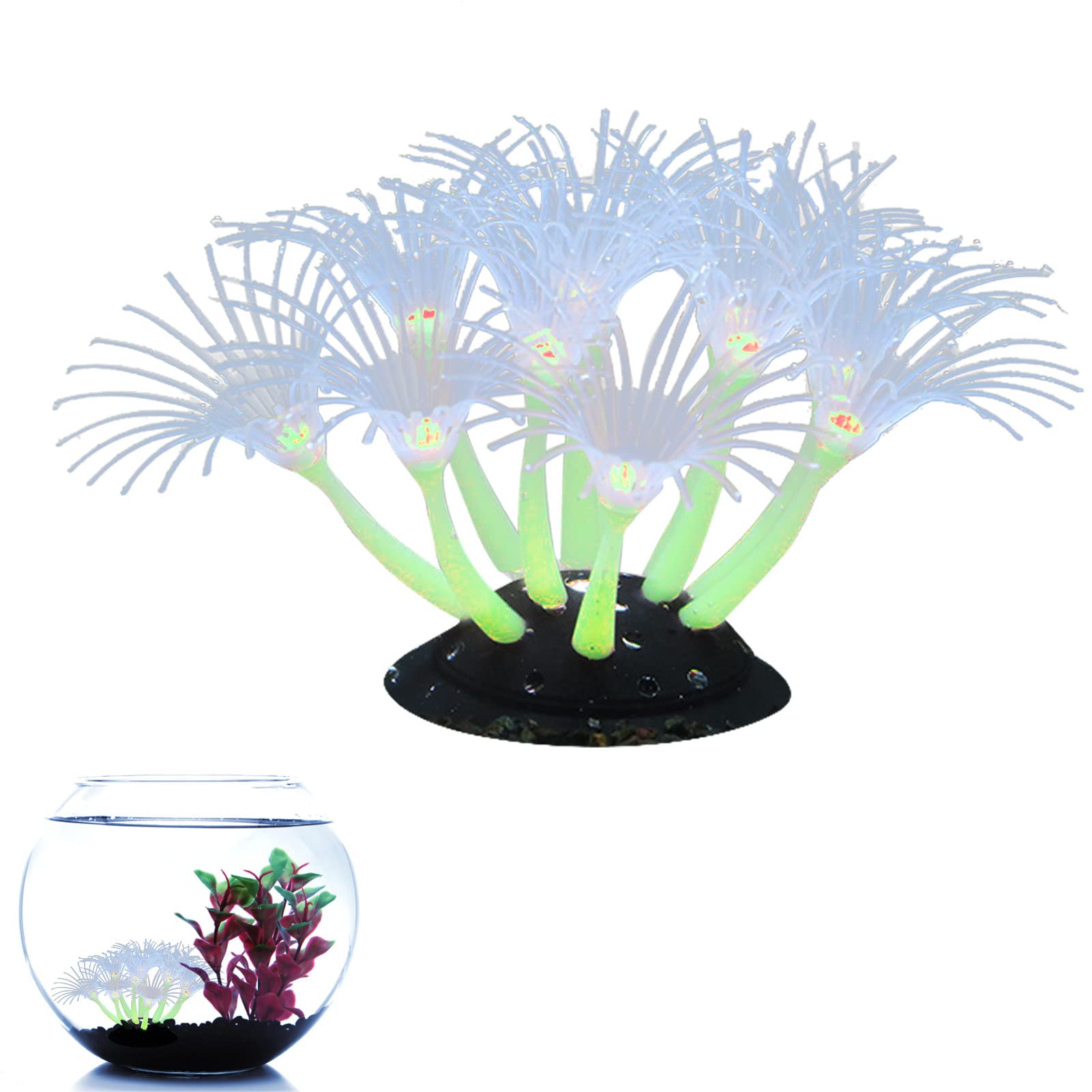 Rianpesn Artificial Silicone Coral - Aquarium Decorations - Fish Tank Simulation Coral Plant Decorations Silicone Accessories