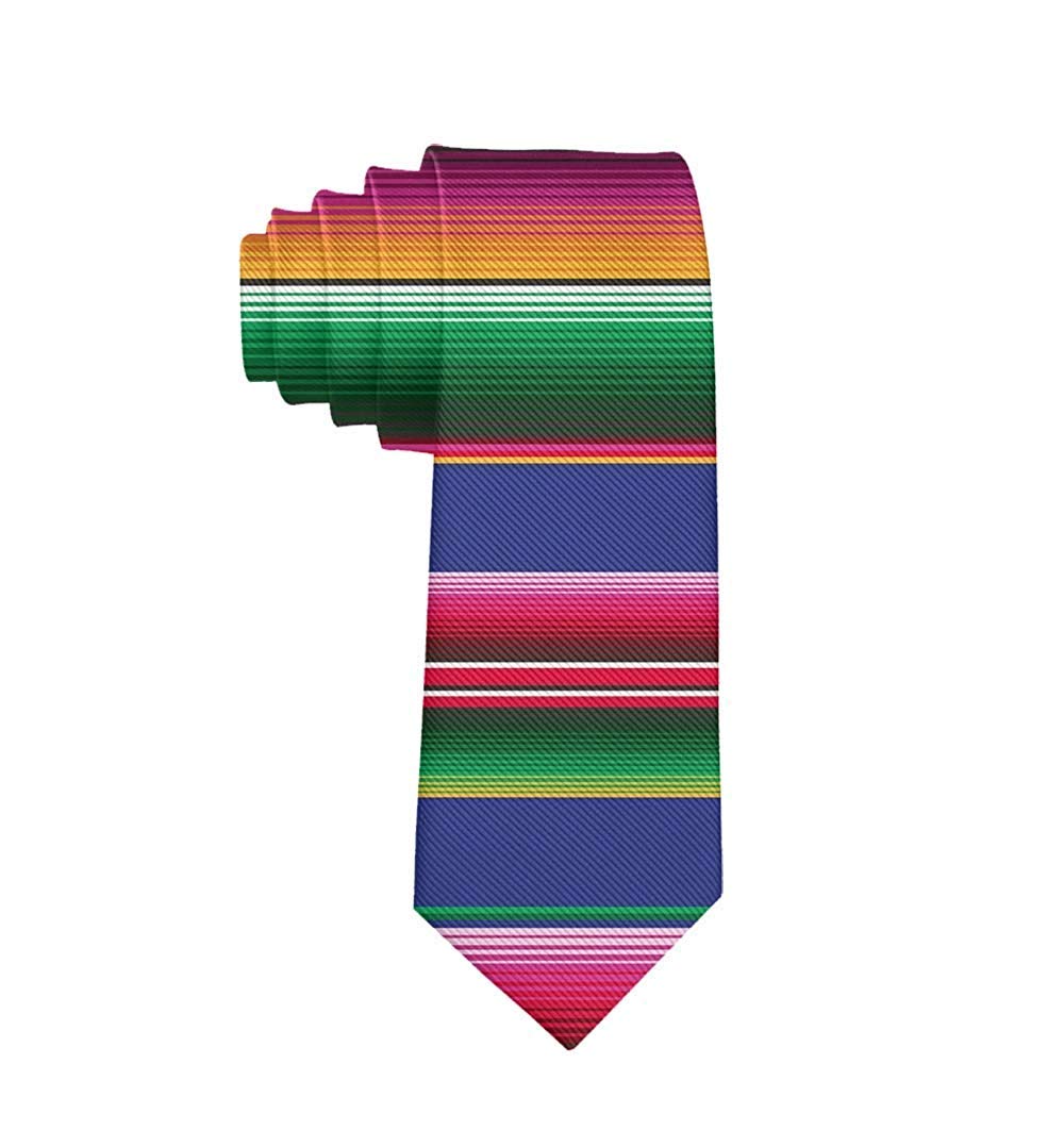 HlpiAMokMen's Tie Novel Colorful Mexican Blanket Stripes Fashion Necktie Wedding Party Meeting Outfit