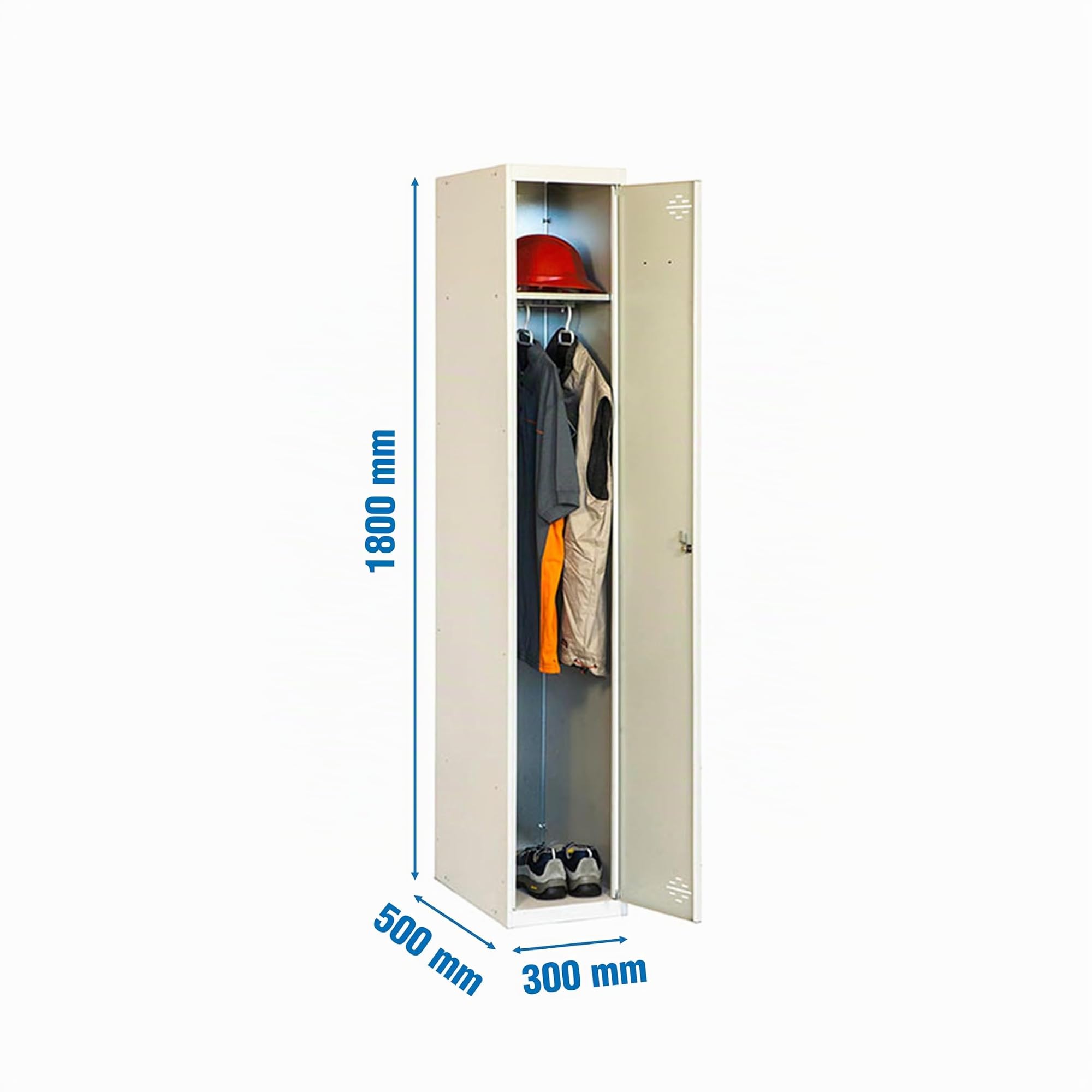 SimonRack Casier Vestiaire Metallique, 1 Porte, Comprend la Clé, 1800x300x500 mm, Gris - Simonlocker