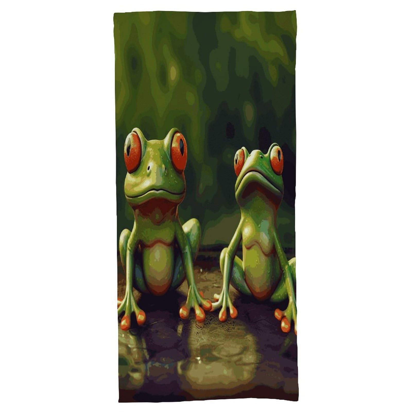 Fekiloot Men's Style Funny Green Frogs Bath Towel Highly Absorbent,Beach Towels For Wo,Pool Towel Bathroom Essential For Beach,Gym,Travel, Camp