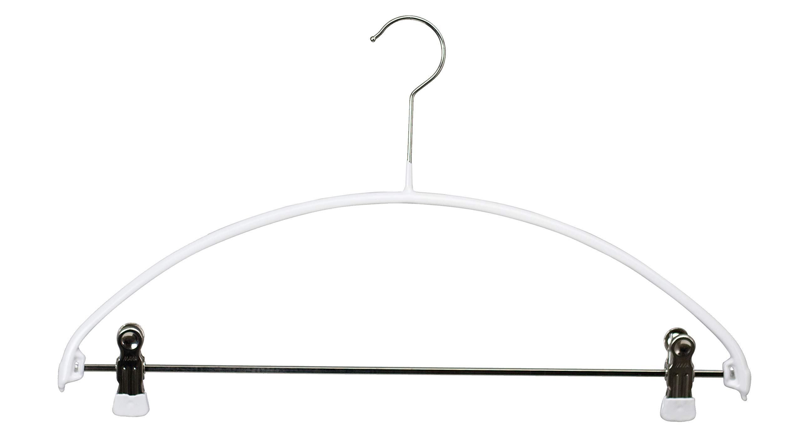 Lot De 10 Cintres MAWA Avec Pinces - Crochets Rotatifs 360° - Revêtement Antidérapant - 36cm - Noir