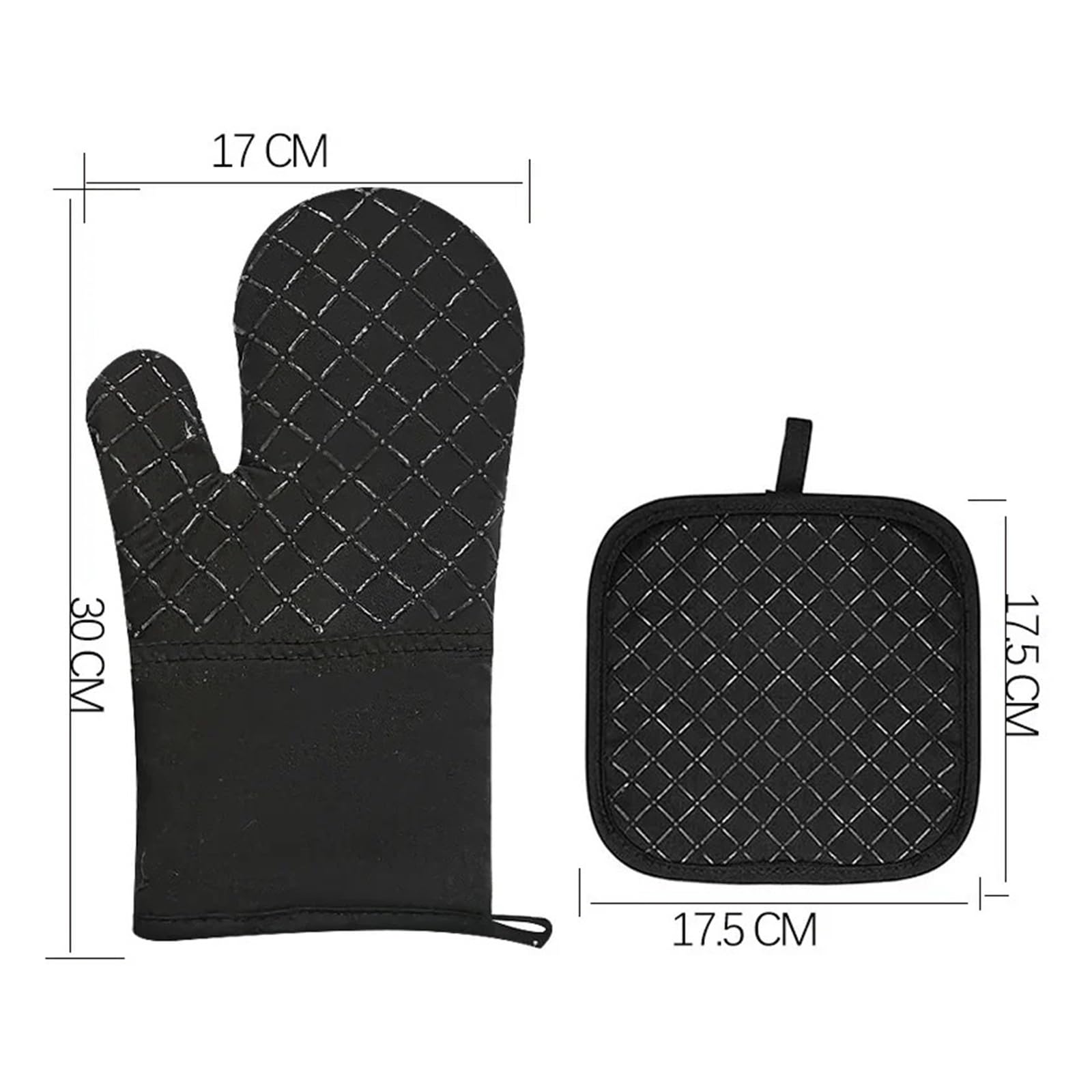 MRKU Backhandschuhe, Ofenhandschuhe, hitzebeständig, Verschiedene Größen, aus Baumwolle, silikonisoliert, mikrowellengeeignet