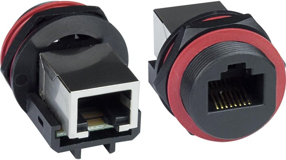 Waterproof CAT5e RJ45 Feed-Thru Coupler, Case Side