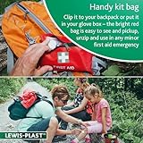 Lewis-Plast Premium 92 Piece First Aid Kit - Safety Essentials for Travel, Car, Home, Camping, Work, Hiking & Holiday Red , Small - Image 6