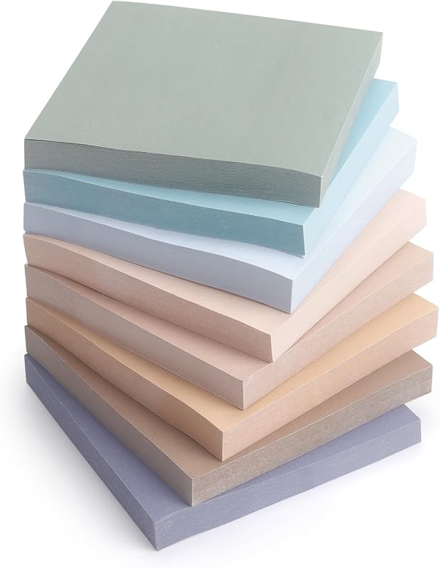 Eastern Wolf Sticky Notes, 3x3 Inch, 8Pads, Vintage Color, 80 Sheets/Pad | Super Sticky, Self-Adhesive, Removable & Residue-Free