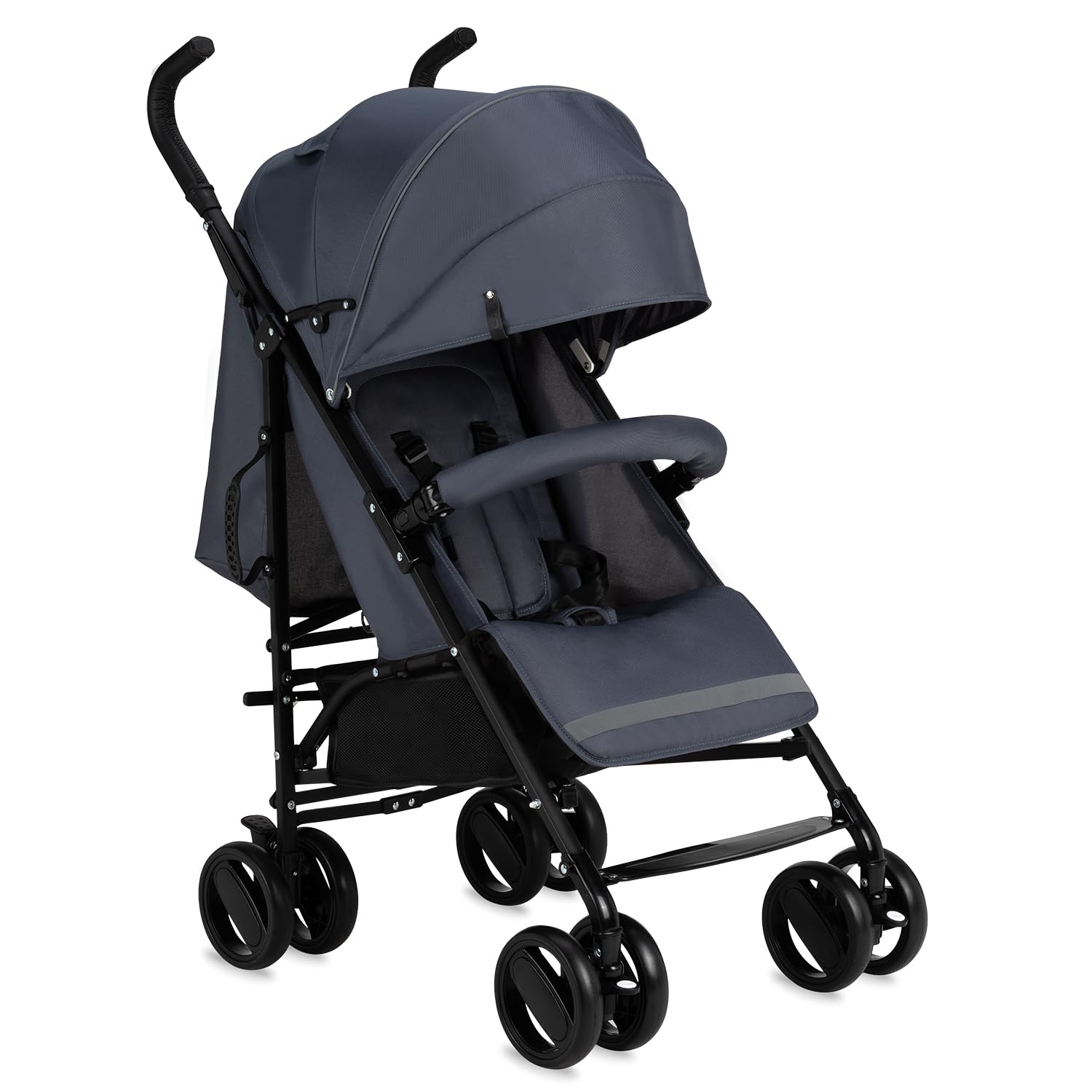 MoMi AKIRA Passeggino per bambini da 6 mesi (fino a 15 kg), cintura di sicurezza regolabile a 5 punti, borsa, cestino porta spesa, parapioggia e zanzariera.
