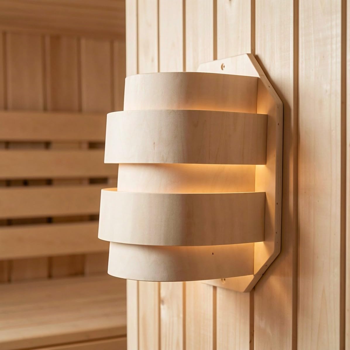 2 Pezzi Legno Paralume Luce Soffusa, per Sauna, Resistente al Calore