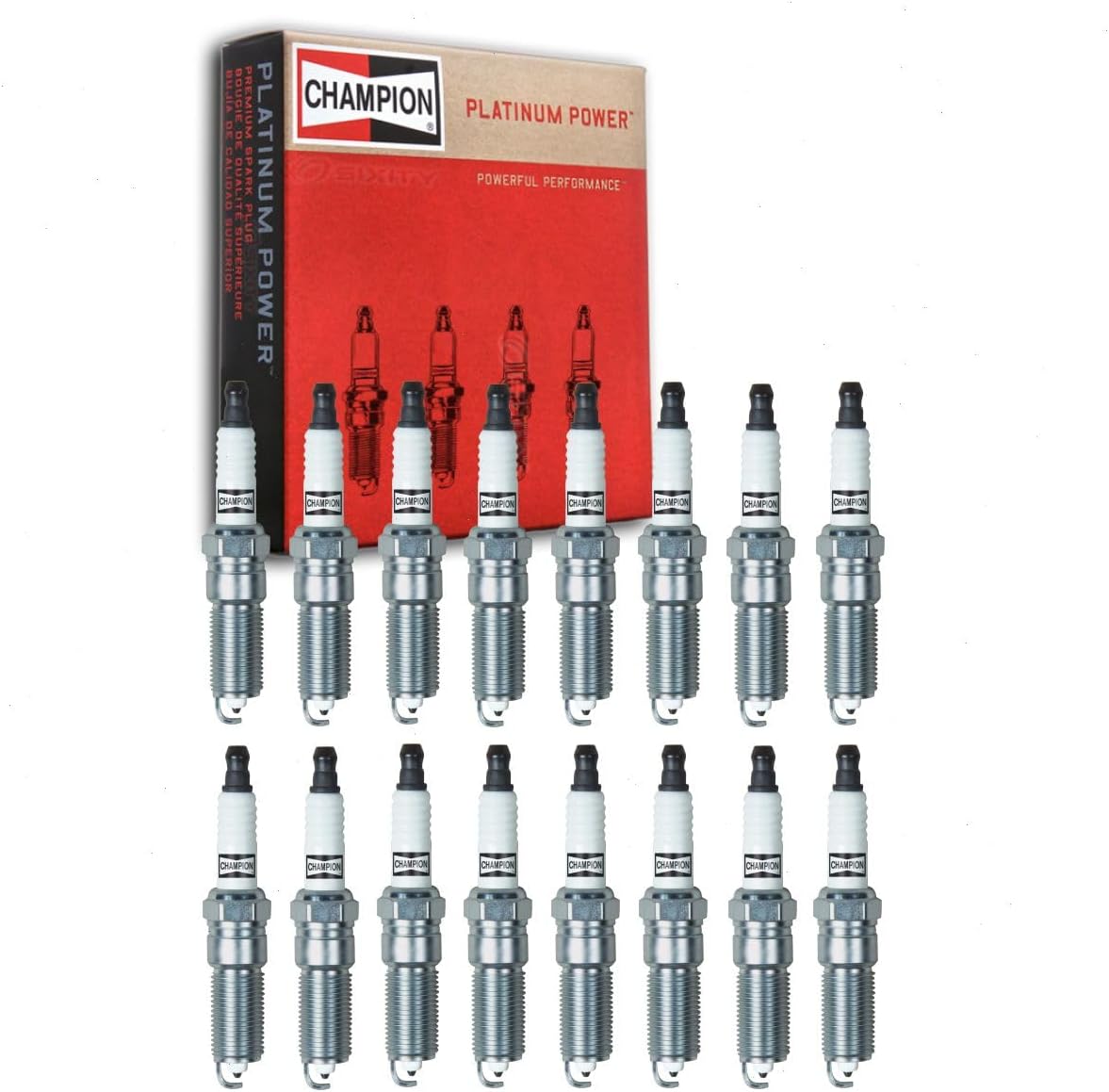 16 pc Champion Platinum Spark Plugs compatible with Chrysler 300 6.1L 6.4L V8 2005-2014