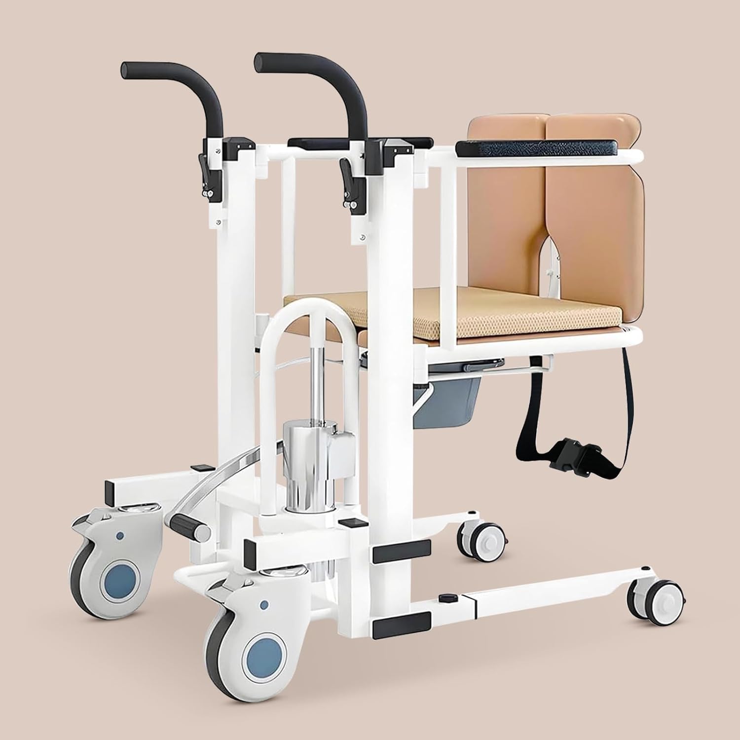 4-in-1 Hydraulic Patient Lift & Transfer Chair with Commode | Portable Mobility Aid for Elderly & Disabled | 330 lbs Capacity | Home, Car & Toilet Use