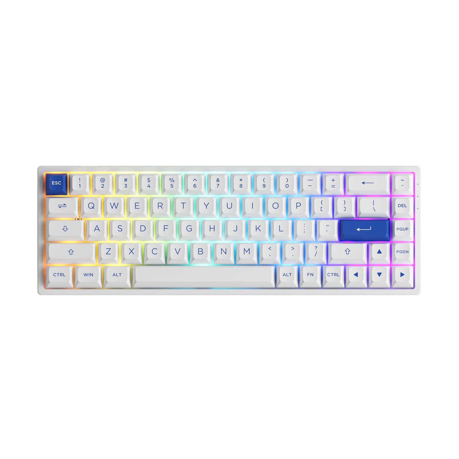 Amazon.com: Akko Blue on White 3068B Plus 65 Percent 68-Key RGB