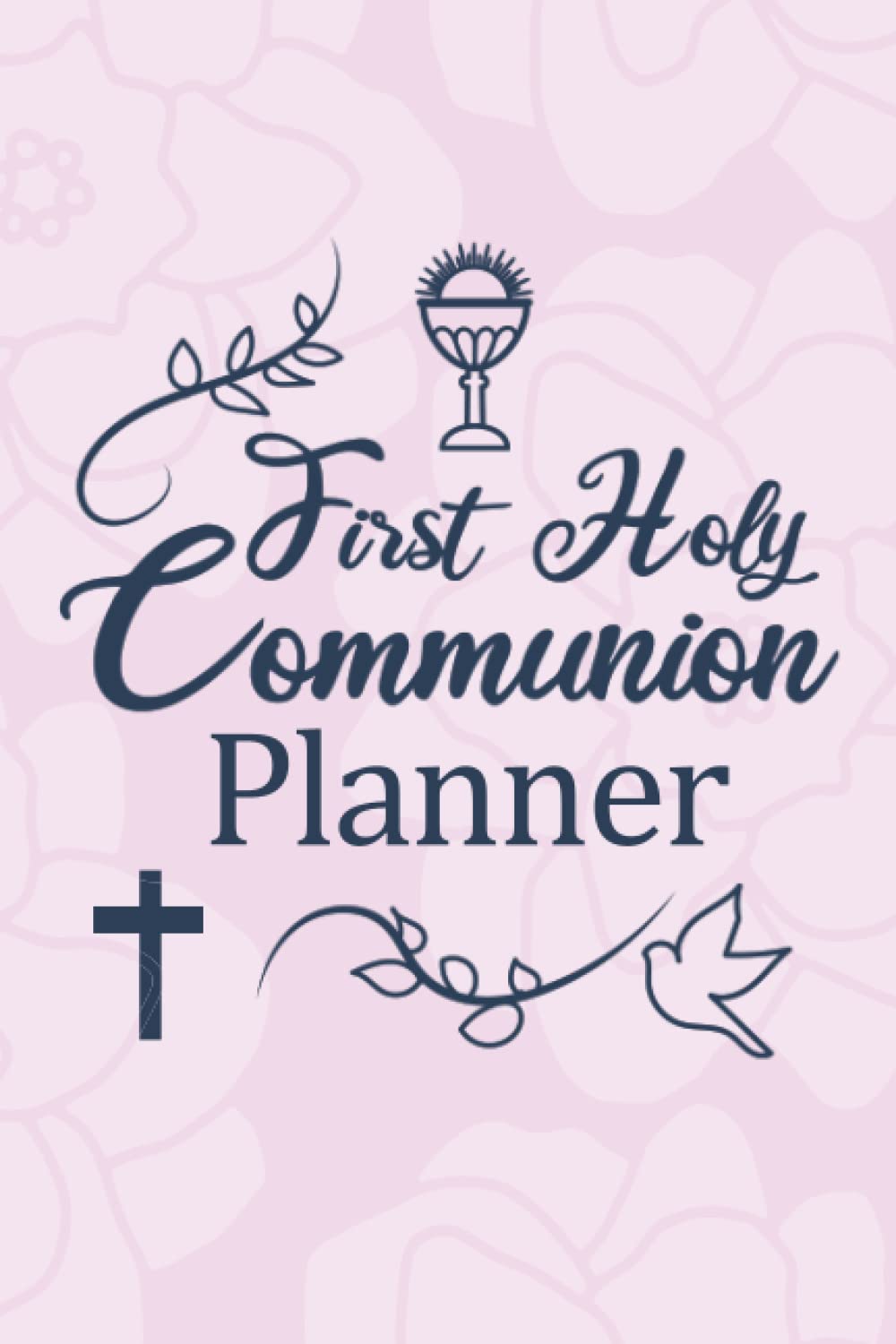 First Holy Communion Planner: Easy to use detailed notebook party planner in pink with titled sections to help arrange every aspect of the First Holy Communion ceremony and celebration party.
