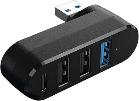4 Ports USB3.0 2.0 Hub 180  Rotatable USB C High Speed Data Transfer Disk Splitter Drive Wrap Top PC Adapter
