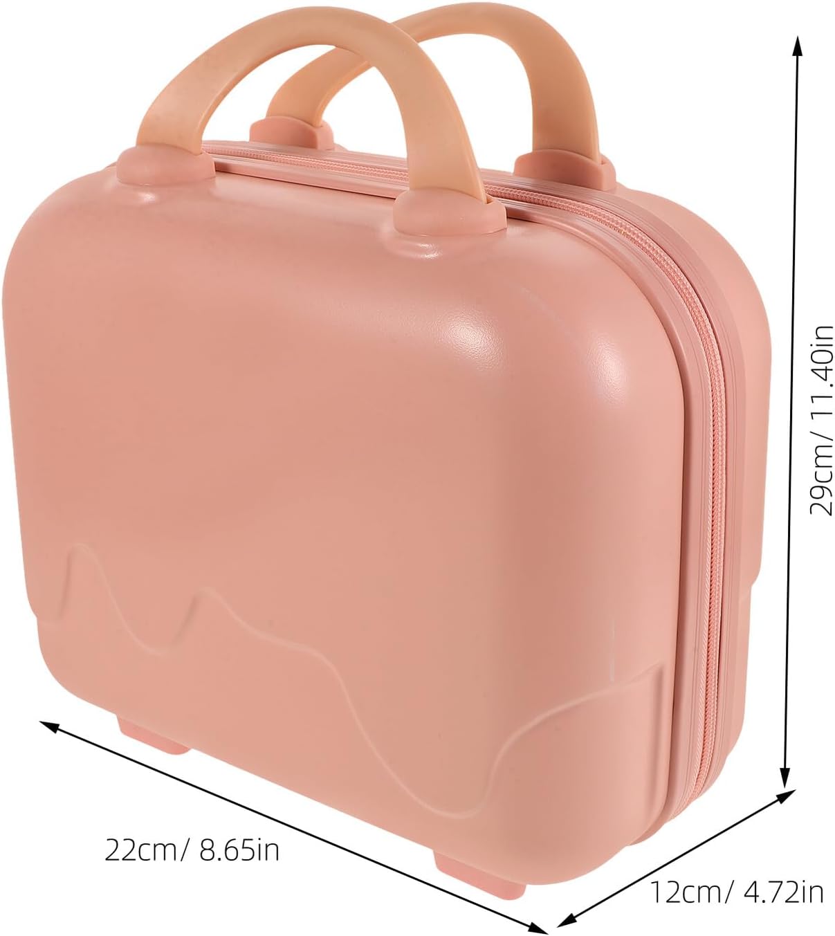 Hard Shell Vanity Case Portable Makeup Organizer with Elastic Straps Pink Travel Cosmetic Train Case for Women