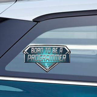 Makoroni - Born to BE A Programmer Career Car Laptop Wall Sticker Decal - 7"x4", #e15