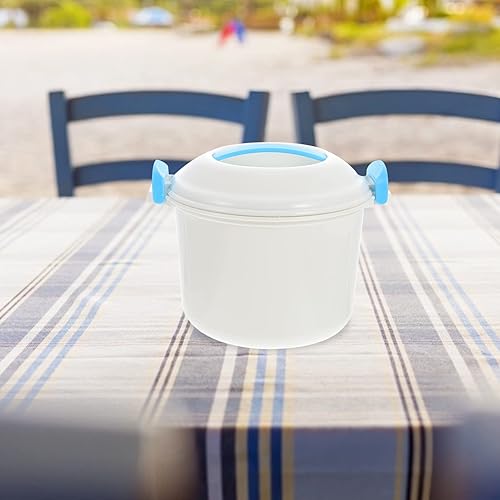 Miniatura 5 de Hemoton Olla arrocera para microondas 4 tazas para microondas Vaporizador de arroz pequeño recipiente de plástico para cocción rápida y vegetal