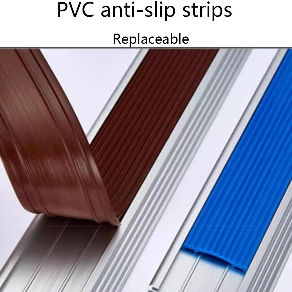 Cantos Escaleras Tiras Azul Tira Antideslizante Para Borde Escalonado Protección De Esquinas, Perfil De Borde De Escalera Con Tira De PVC, Perfil De Protección Para Borde Para Escalones(Blue,1