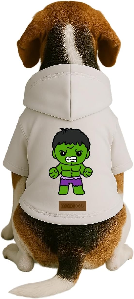 Baskılı İçi Polarlı Köpek Ve Kedi Kıyafeti & Elbisesi - Beyaz Renk Kapüşonlu Hoodie Bfdfc Xl