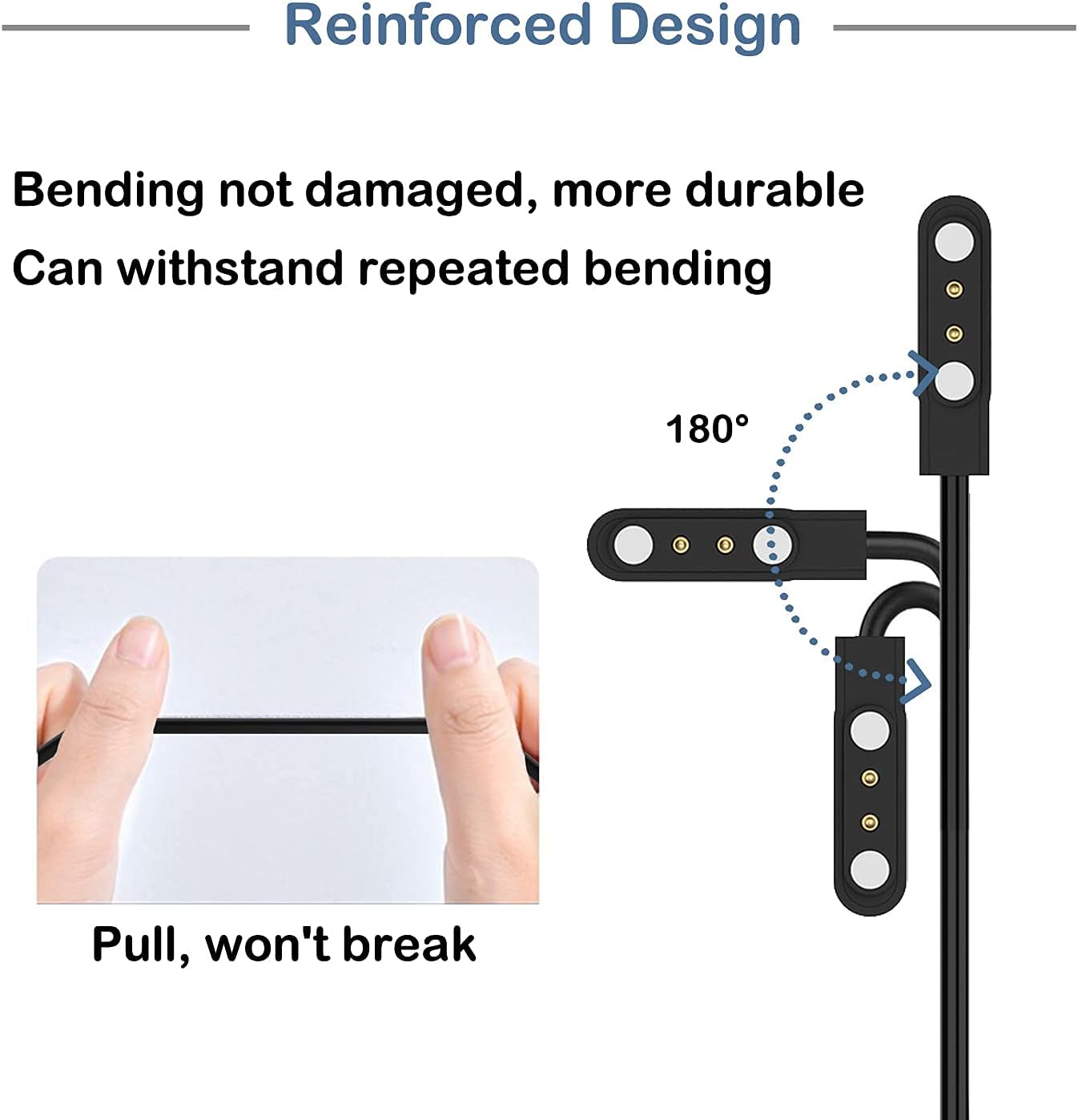 AGGDSH [2-Pack] Charger Compatible with SW022 for TicWatch GTX smartwatch Compatible Imilab kw66 Xiaomi Haylou Solar LS05/RT LS05SCharging Cable 3.3ft Smartwatch Accessories Charger : Cell Phones & Accessories