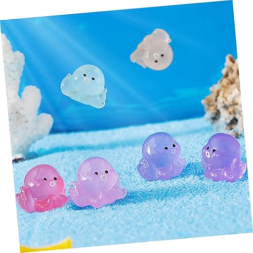 Miniatura 2 de Happyyami 24 piezas de mini decoración luminosa oscura miniatura decoración de acuario plantas marinas accesorios paisaje pulpo maceta en jardín