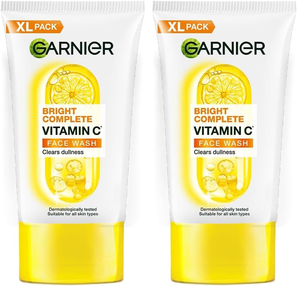 Bright Complete Vitamin C Face Wash - Vitamin C Face Wash For Brightening & Glowing Skin | Daily Cleanser Suitable For all Skin Types | Vit C Facewash for Women & Men, 160g (Pack of 2)