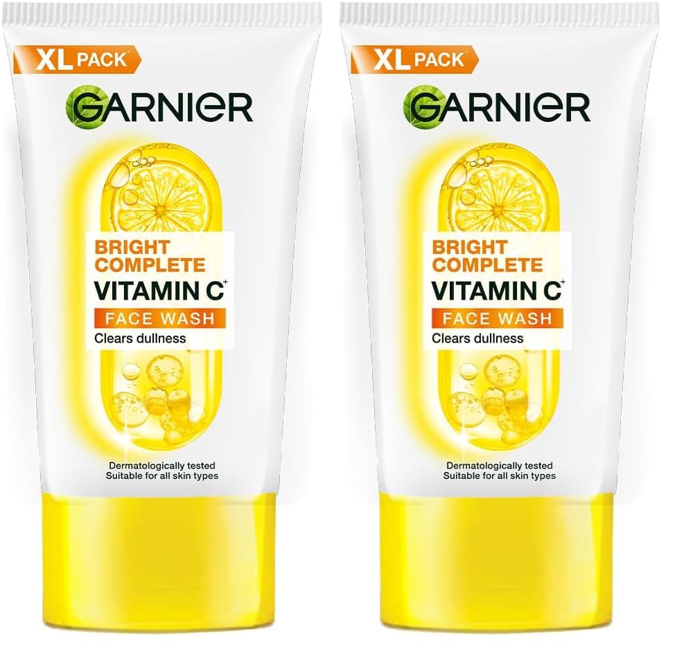Bright Complete Vitamin C Face Wash - Vitamin C Face Wash For Brightening & Glowing Skin | Daily Cleanser Suitable For all Skin Types | Vit C Facewash for Women & Men, 160g (Pack of 2)