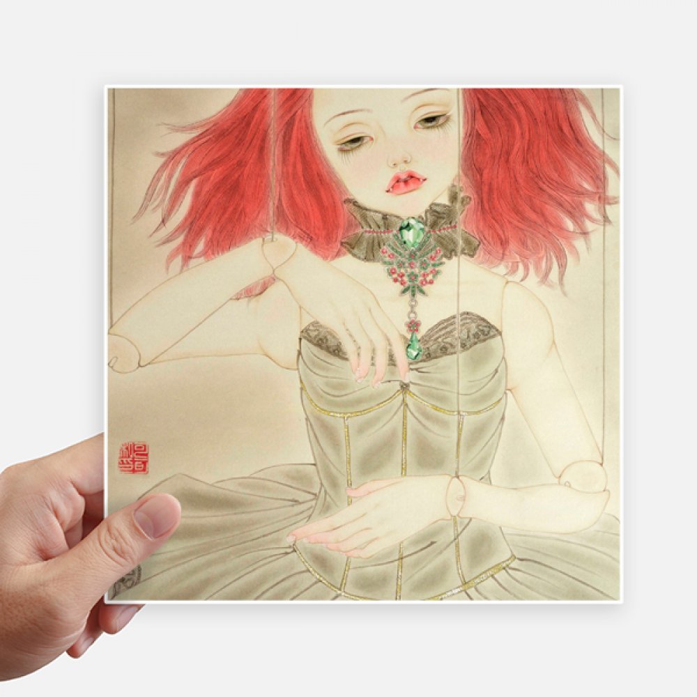 Autocollant style chinois aquarelle durable pour mur et ordinateur portable