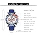AIMES Mens Watches Sport Military Waterproof Multifunction Chronograph Silver Watch Luminous Blue Silicon Strap Casual Watches for Men Fashion Business Wrist Watch Clock (Blue Silver)