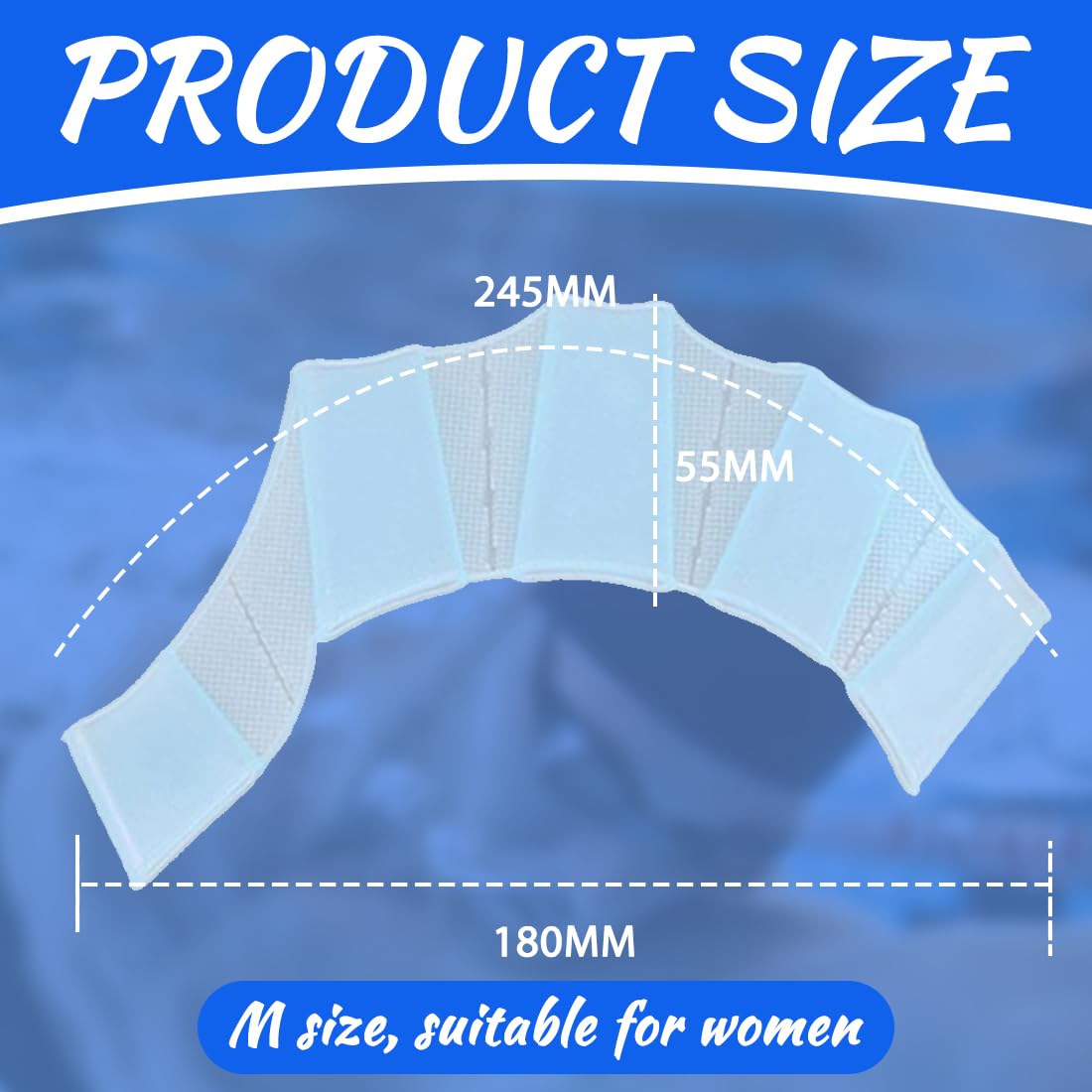 3 Paires Gants de Natation, Palmes D'entraînement de Natation, Gants Palmés de Natation, Palmes de Plongée, Gants de Natation Silicone, Pagaie à la Main, Convient aux Adultes (M, Bleu)