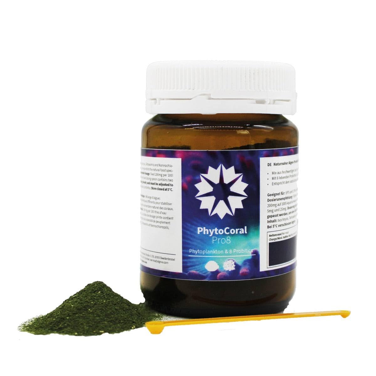 PhytoCoral 40g – 2in1 Korallenfutter für Farben & Starke Polypen | Mit 3 Premium-Mikroalgen & 8 Probiotika – Für SPS, LPS & Weichkorallen – Reduziert Cyanobakterien & einfach dosierbar