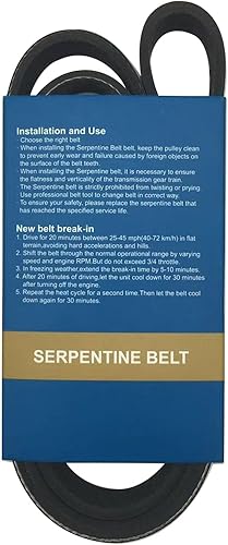 Miniatura 5 de 6PK960 Correa de serpentina de transmisión Micro V de goma 6 costillas de repuesto para CX-3 2020 Mazda 3 2019 Negro