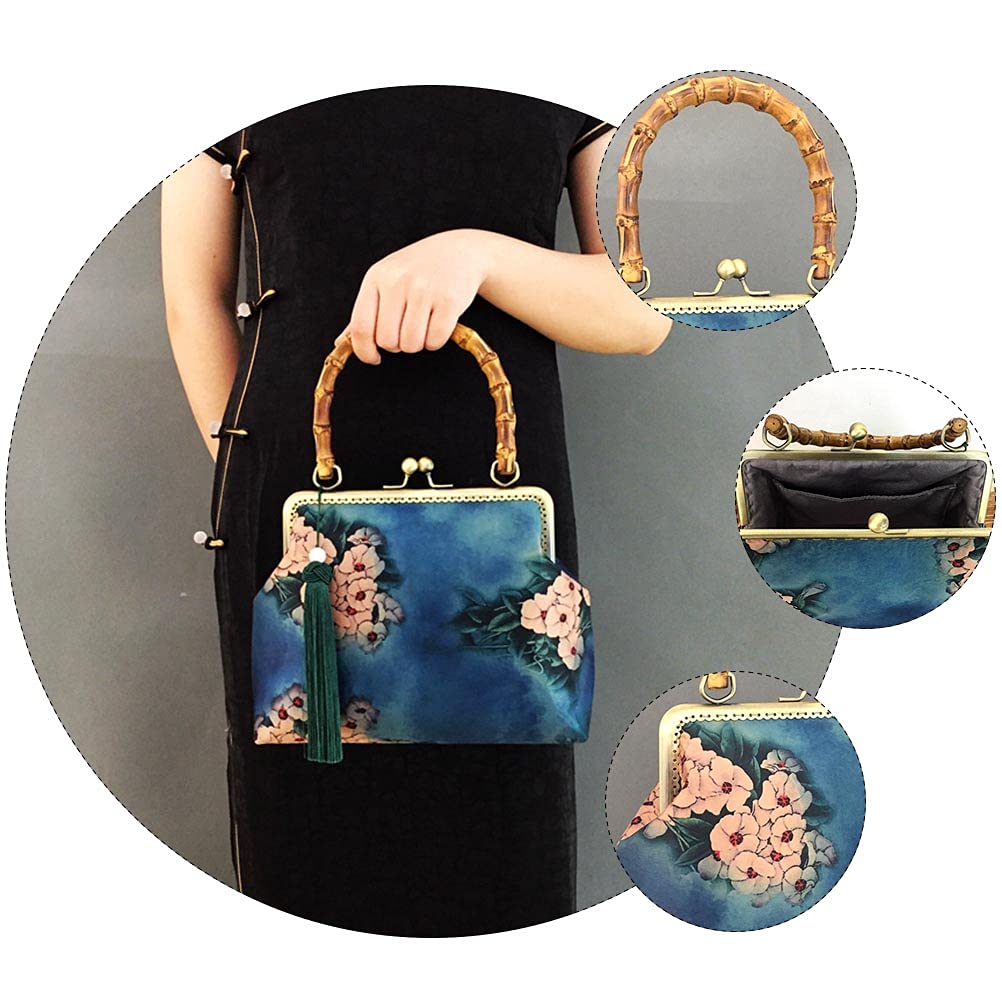 VALICLUD Damen Top Handle Tasche im Chinesischen Vintage Stil, Seide