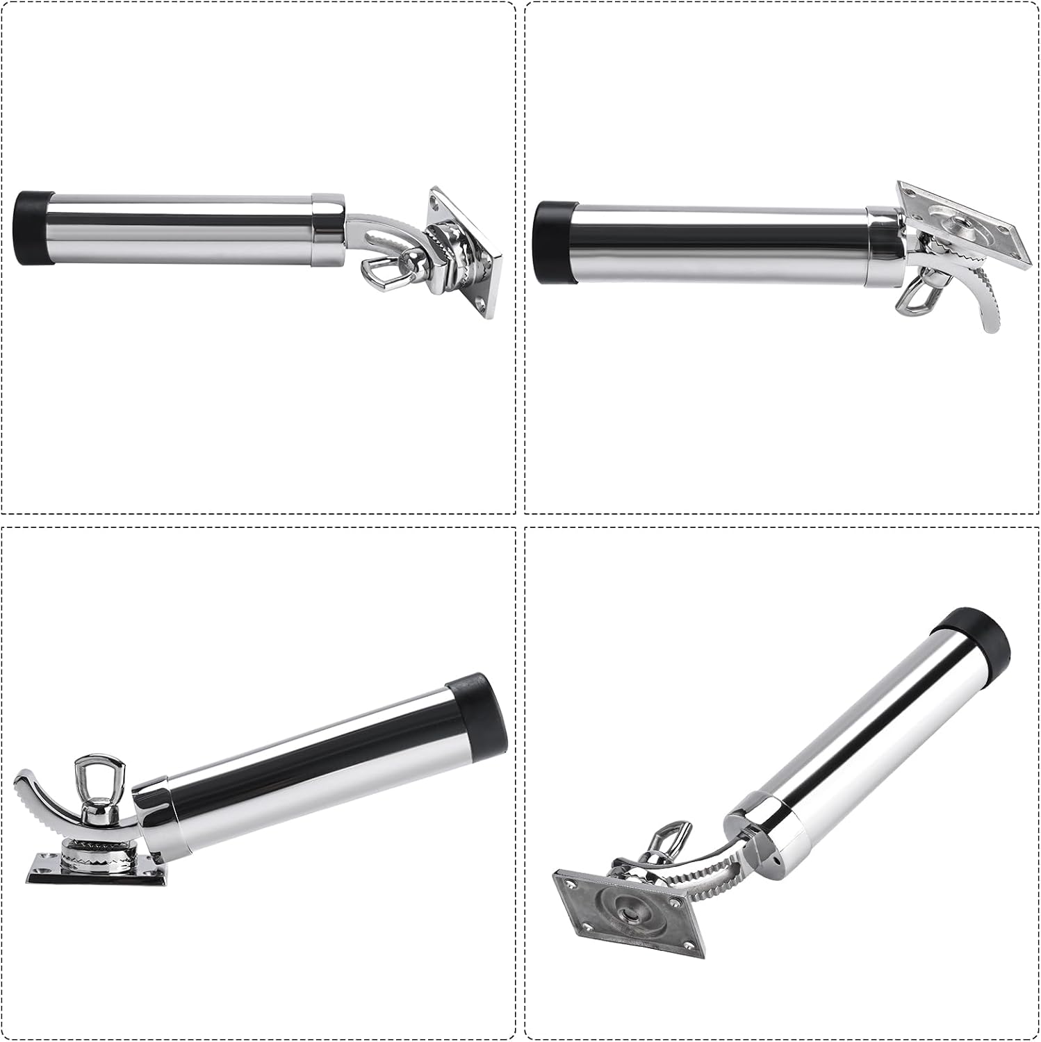 NovelBee 2pcs Fishing Rod Holders,360 Degree Adjustable Outrigger Rod Holder,Deck Mount 316 Stainless Steel Rod Pod Rack for Marine Boat Yacht