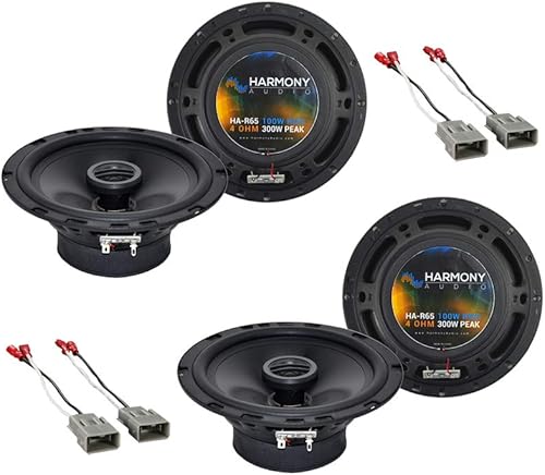 Harmony Audio HA-R65 Compatible con Honda CRV 2007-2011 Rhythm Series 6.5" Reemplazo de altavoces y parrillas de 300 W y arnés de repuesto de