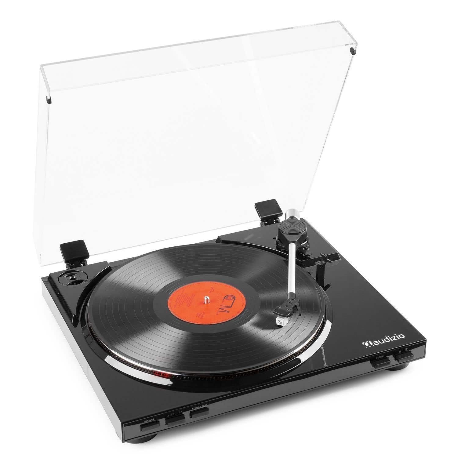 Audizio RP310 Platine Vinyle - Noir, Tourne-Disque avec Retour Automatique, 33 et 45 Tours, Cellule Audio Technica, Sortie HiFi RCA, Idéale pour Écouter Vos Anciens Vinyles