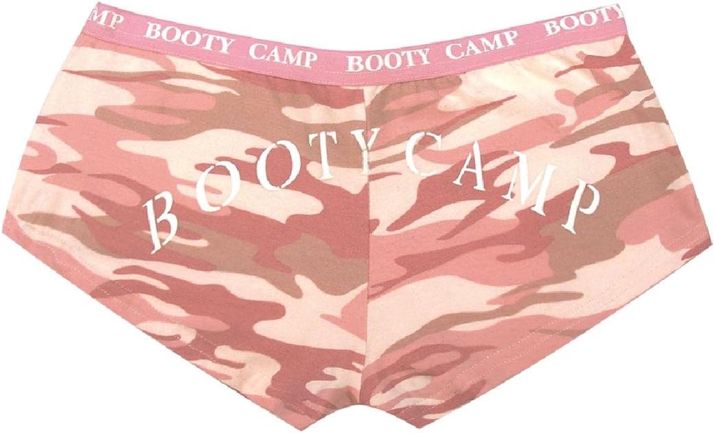 Women's Booty Shorts/Booty Camp, Baby Pink/Camo, Large