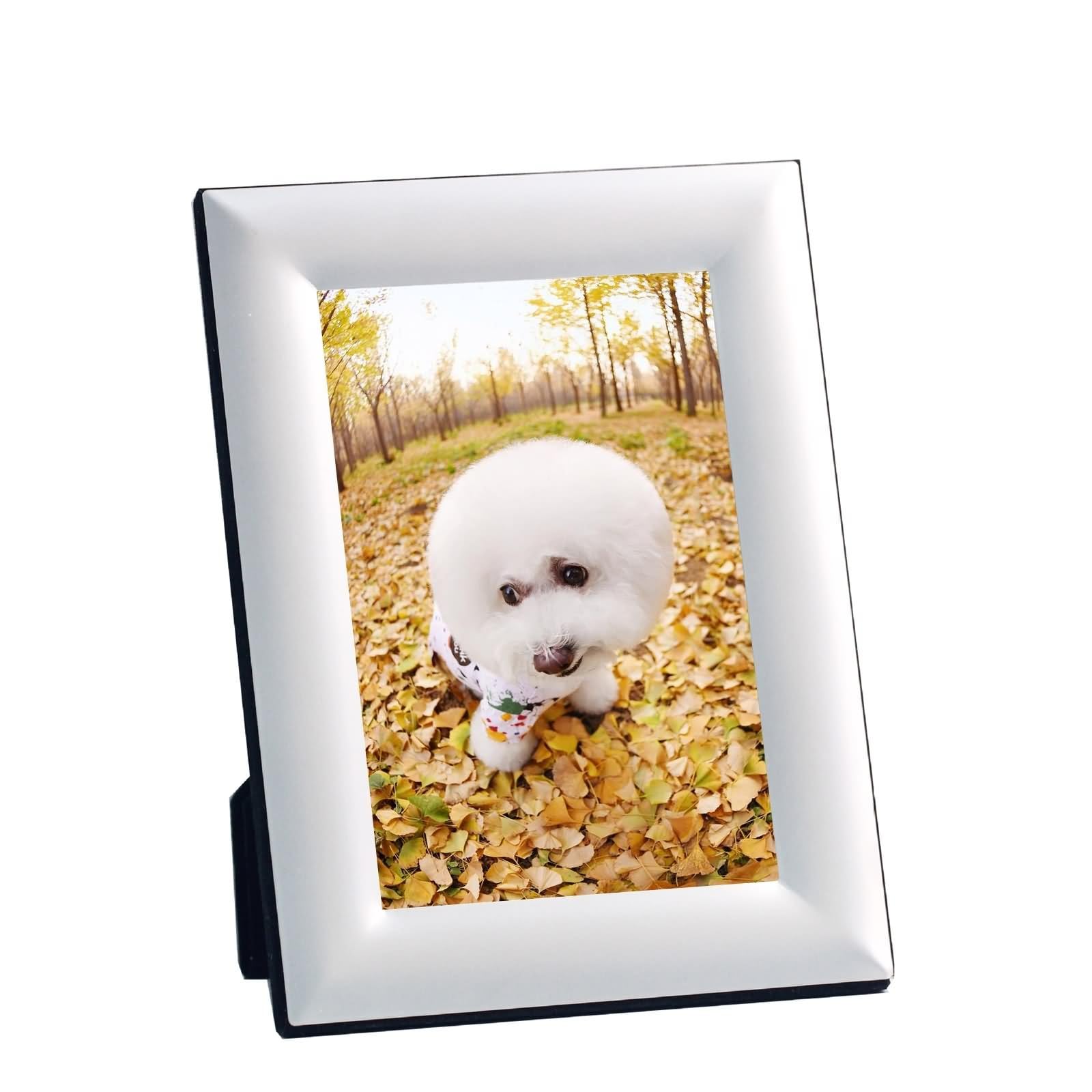 Marco de fotos de 5 x 7 pulgadas, color plateado, rectangular, de cristal, para mesa, decoración bohemia moderna