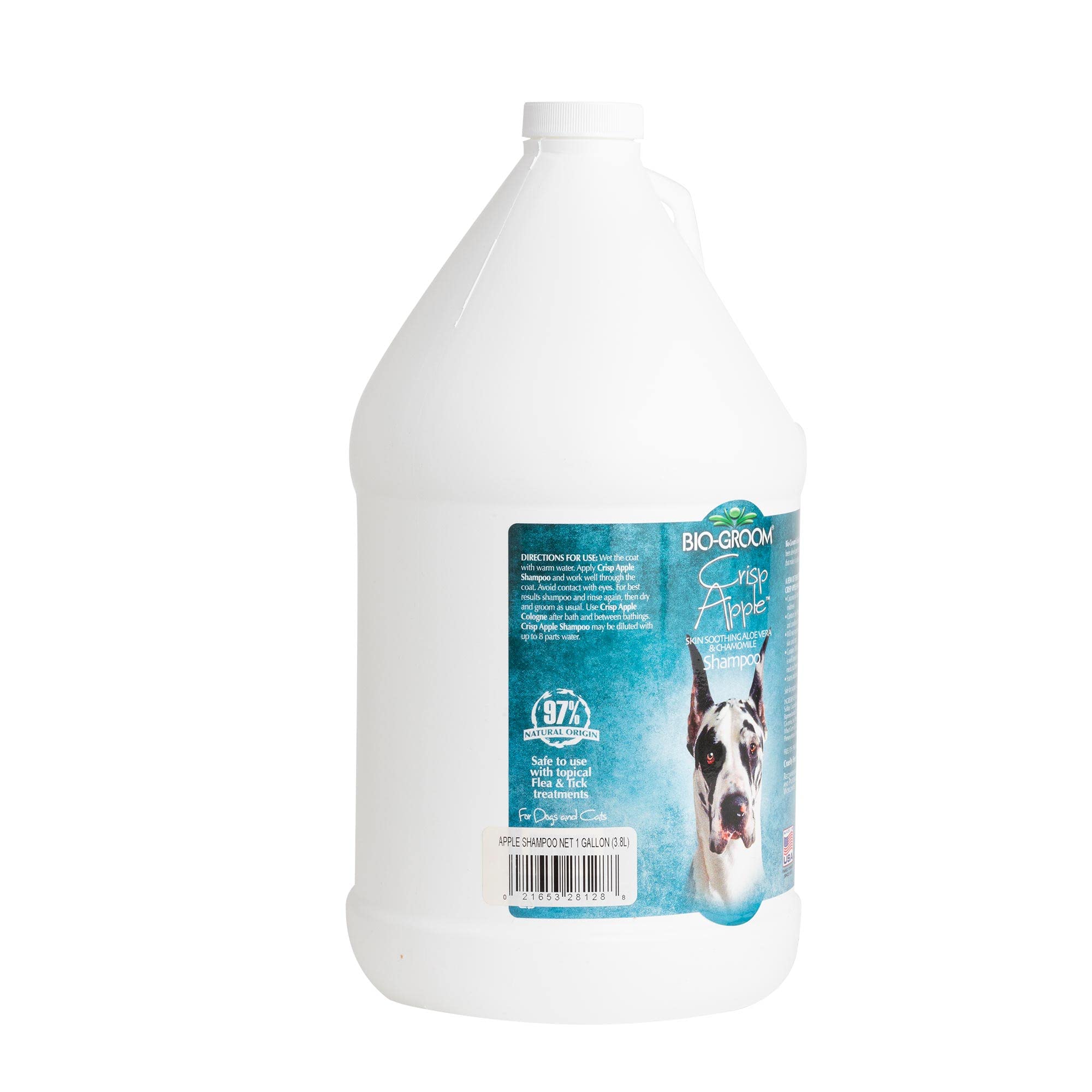 Bio-Groom - Crisp Apple Hundeshampoo - Mit Aloe Vera und Kamille Duft - Tierversuchsfreies und Seifenfreies Naturshampoo - Frei von Parabenen - Geeignet für Welpen und Kätzchen - 3,8 l
