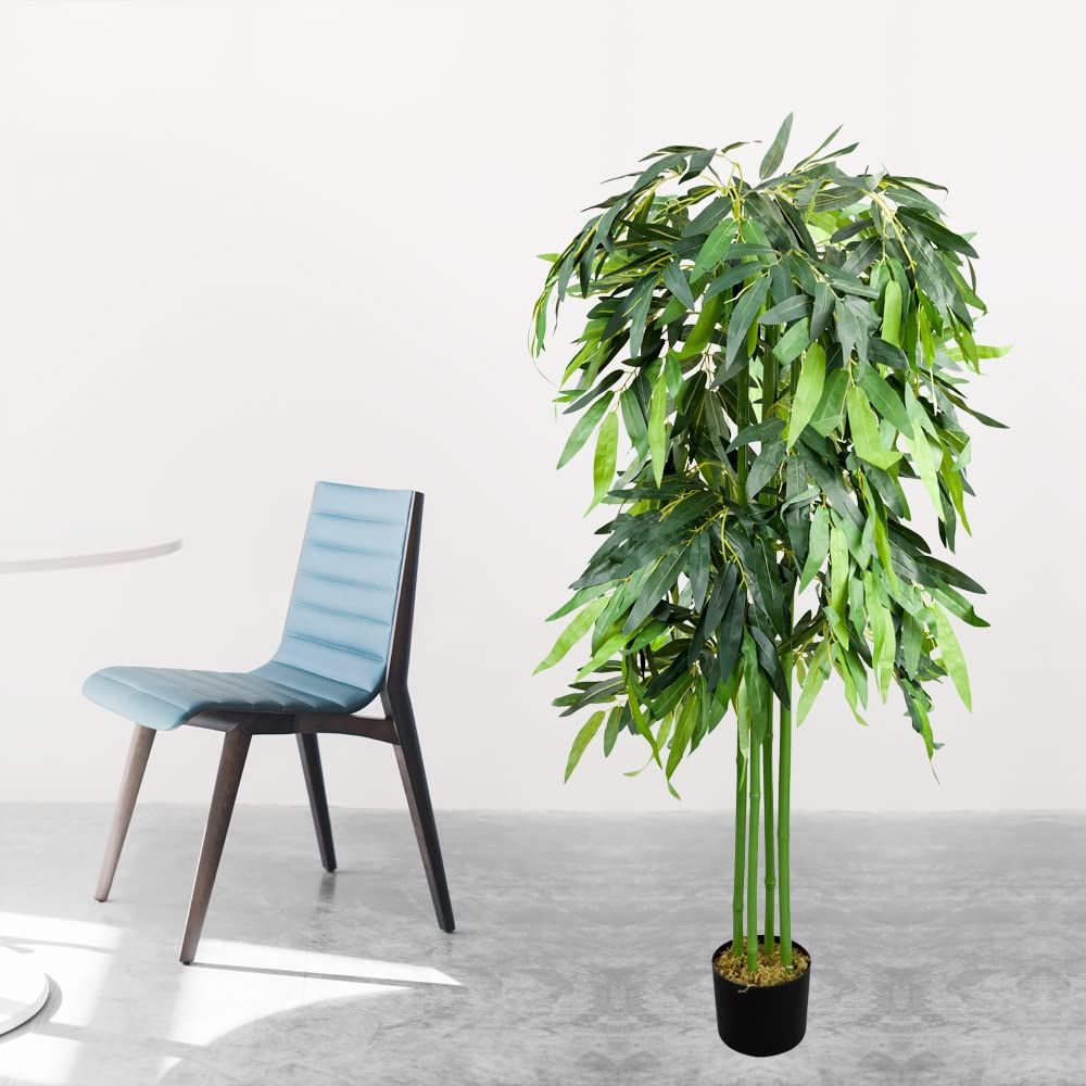 Bambou Plante Artificielle Artificiel Plastique 140cm Decovego
