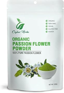 Passion Flower Powder - 100% Pure, Organic, Wild-Crafted Herbal Powder for Teas, Smoothies, and Wellness
