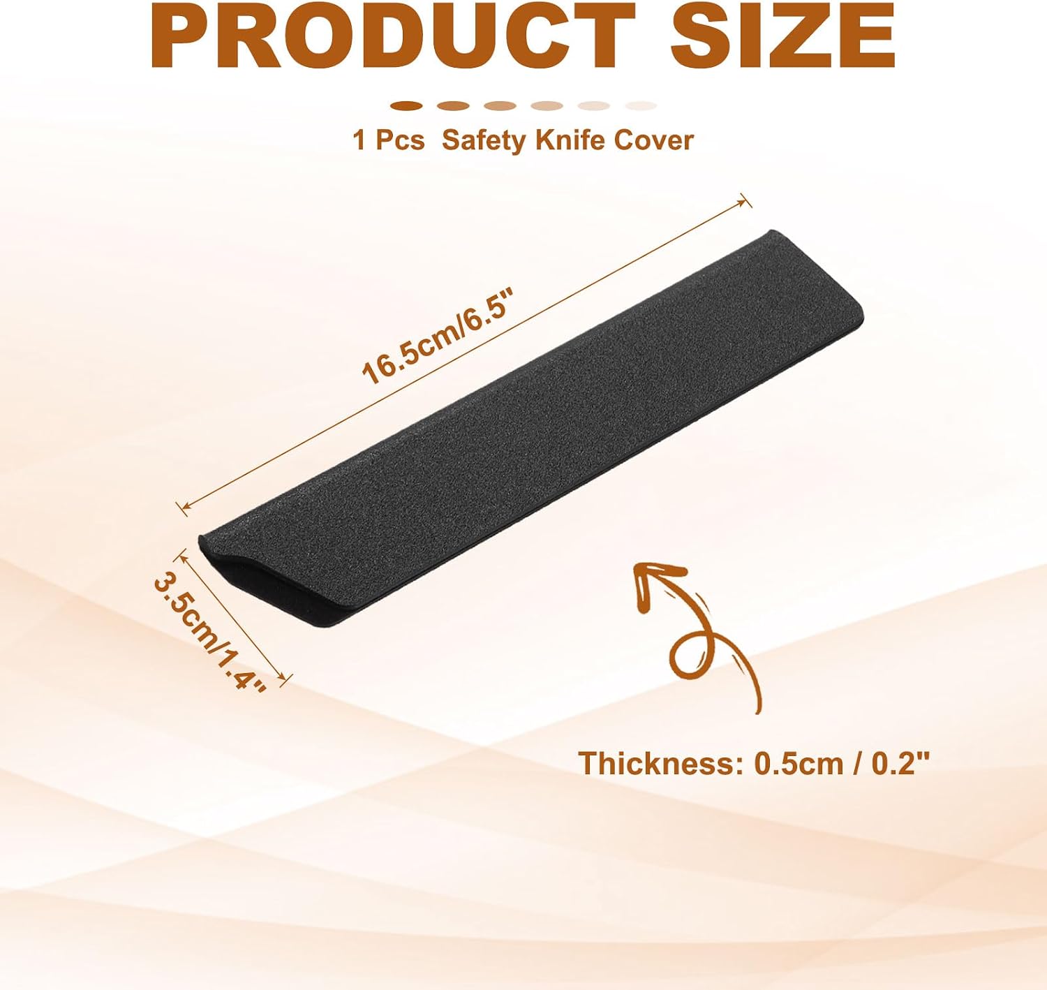 PATIKIL ABS Knife Cover Sleeves, 6.5x1.4 Inch Knife Blade Edge Guard Sheath Universal Blade Protector Flocking for Home Kitchen, Black