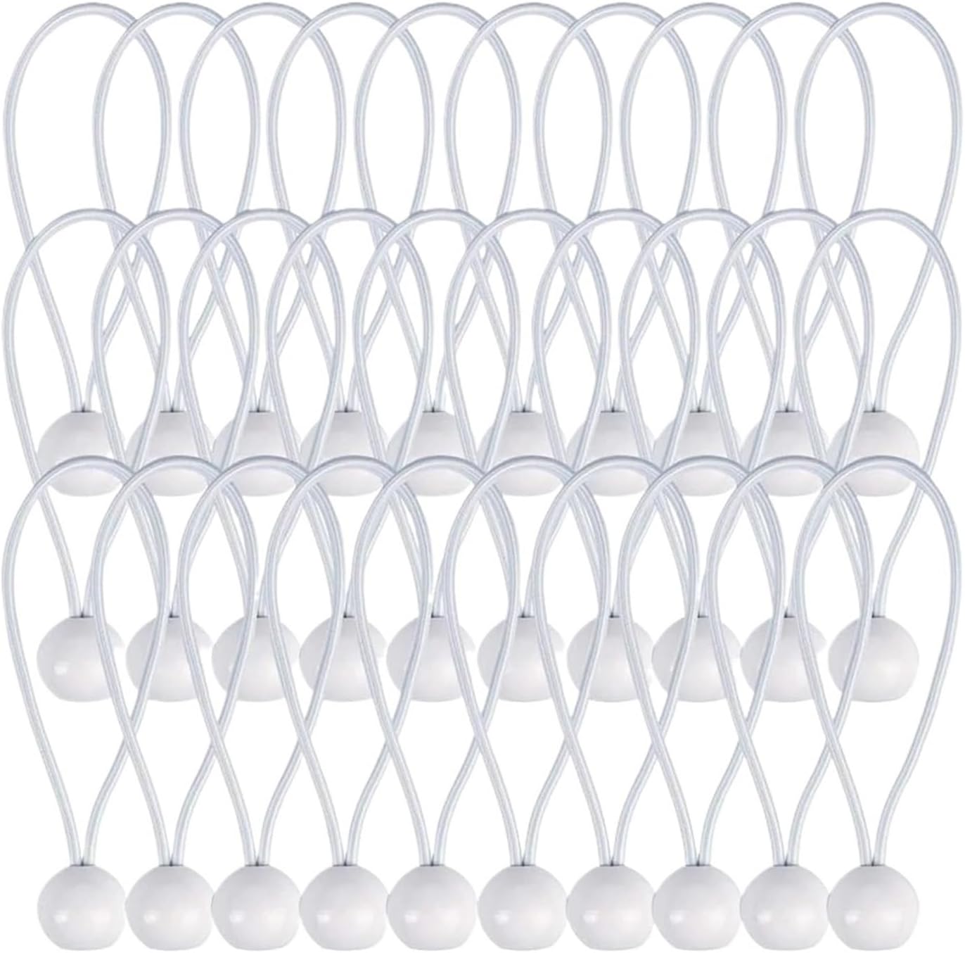 Bungee Cords with Balls 90PCS Ball Rope Bungee Cords Portable Tent Fixing Tarpaulin Awning Canopy Heavy Duty Tarp Tie Down for Shelter(10cm)