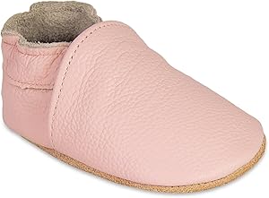 HMIYA Weiche Leder Krabbelschuhe Babyschuhe Lauflernschuhe mit Wildledersohlen für Jungen und Mädchen 0-6 Monate 6-12 Monate 12-18 Monate 18-24 Monate